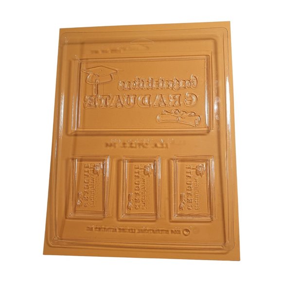 Vintage Candy Mold Congratulations Graduate Bar Polymer Clay Fondant 1984 Soap - Picture 3 of 6